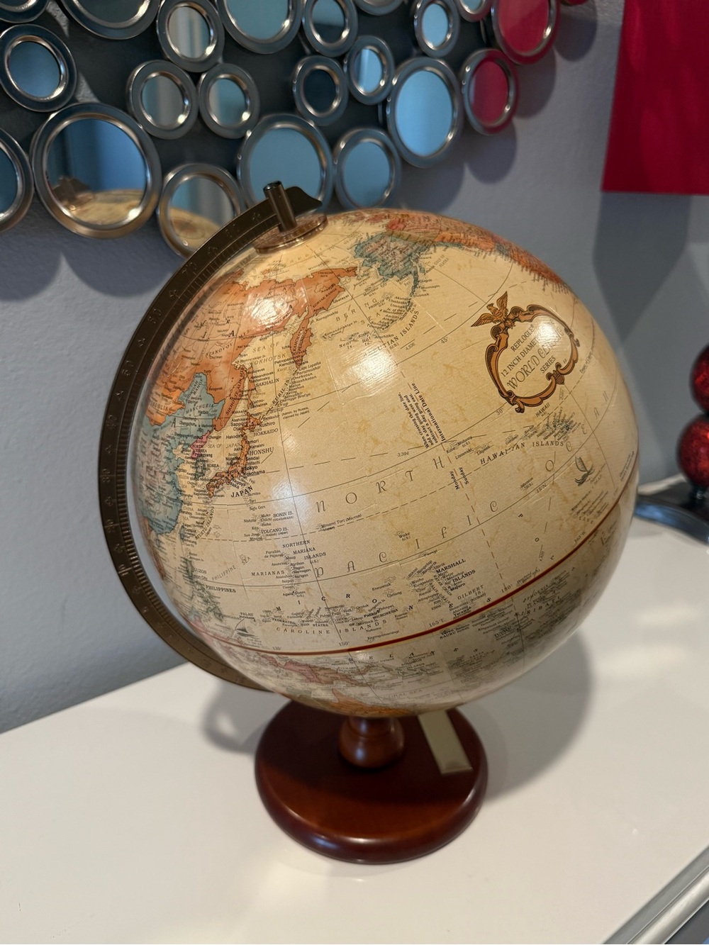 12” Antique Raised Relief Desk Replogle World Classic Globe - Picture 7 of 16